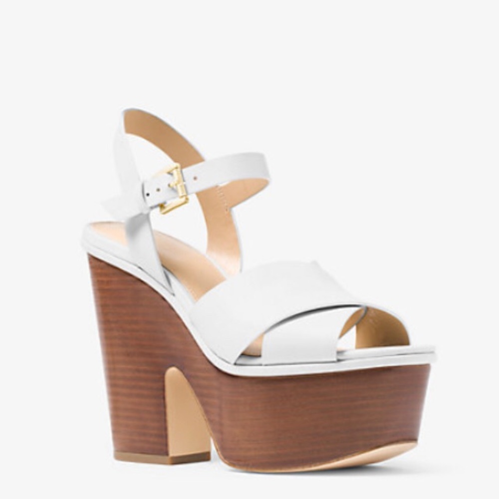 Michael Kors Divia Leather Platform Sandal